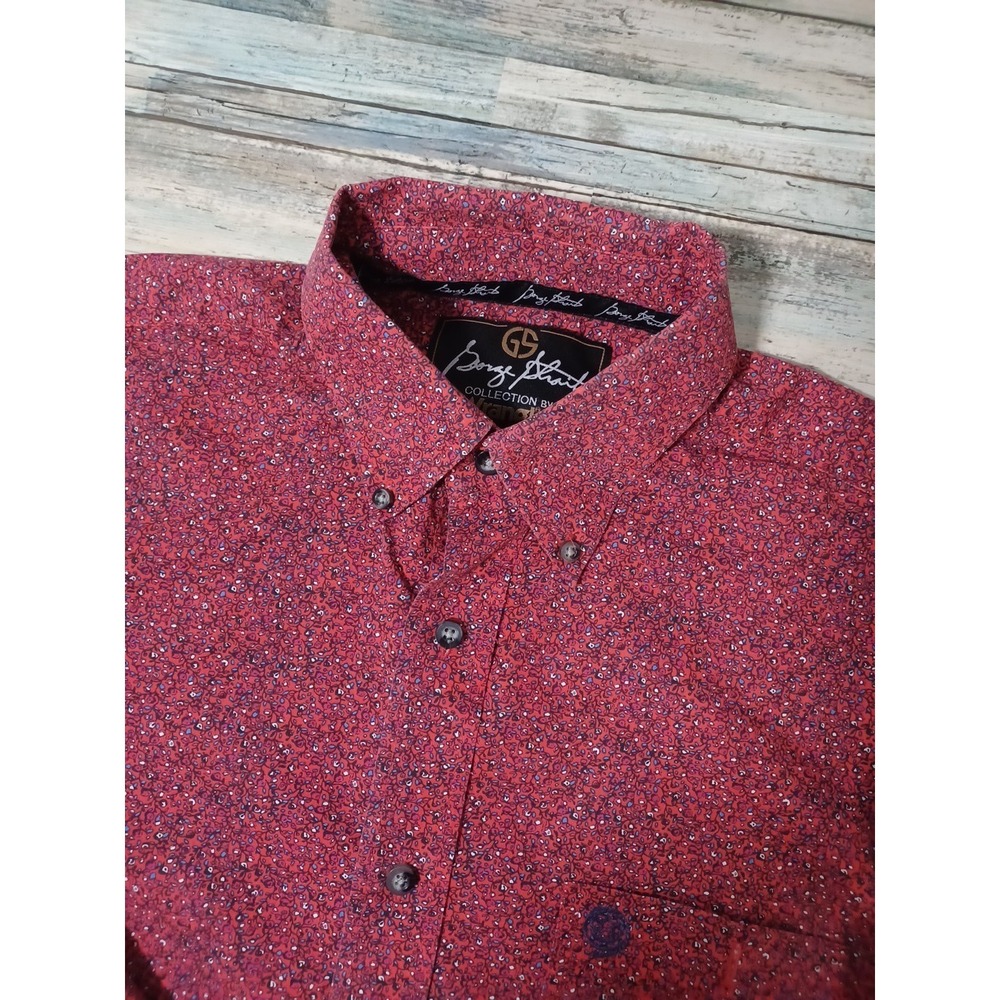 George Strait Wrangler Shirt Mens Long Sleeve Meduim Floral Button-Down
